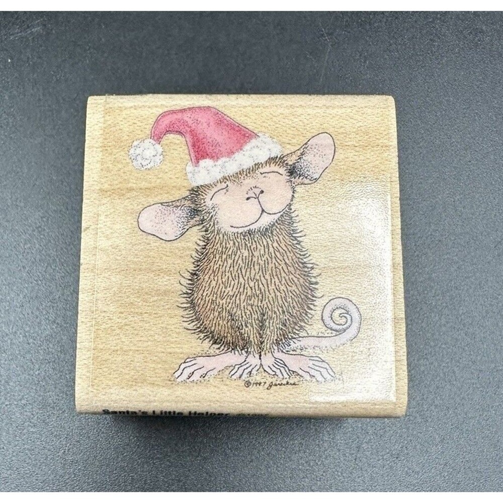 HOUSE MOUSE Rubber Stamp Santa's Little Helper Vintage Christmas Stampabilities